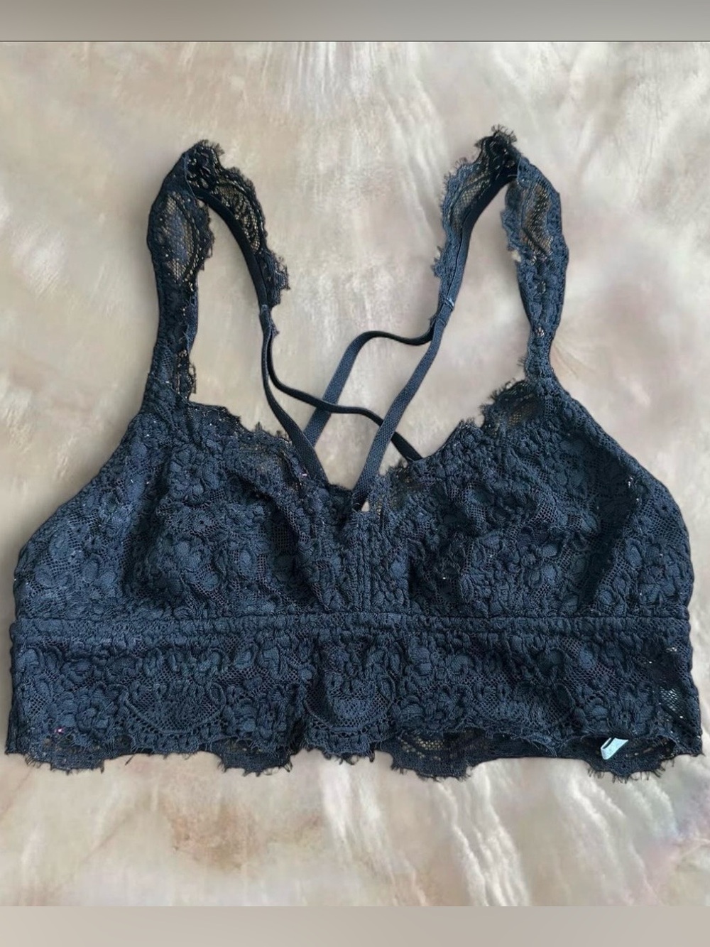Aerie Black Strappy Crossover Bralette